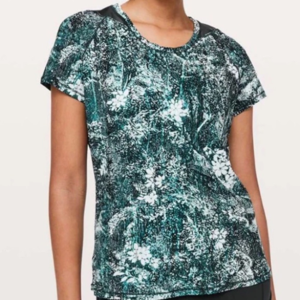 Lululemon Women's Top Seek The Heat Short Sleeve Shirt Teal 2 Mesh Back - Picture 2 of 11